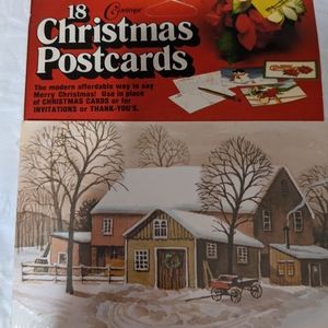 Vintage 1983 Christmas POSTCARDS. Rare find. Winter. Snowy winter house scene
